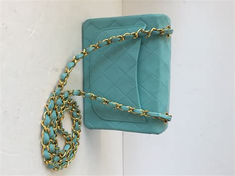 tiffany blue lamb flap bag